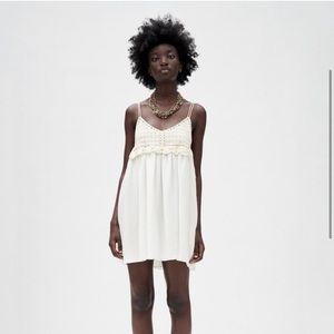 Zara Ivory Crochet Mini Dress